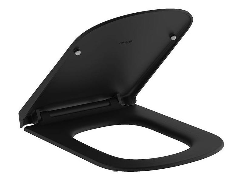 Сиденье с крышкой для унитаза Kludi Resa S Soft-Close дюропласт черный матовый 27WCS39