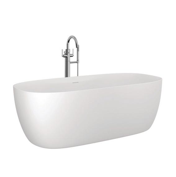 Ванна зі штучного каменю Kludi Resa 170x80 см окремосточа білий матовий 53BF0153