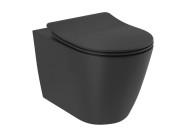 Унитаз подвесной Kludi Resa R 36х52 см с сиденьем керамика черный матовый 23WCSET39