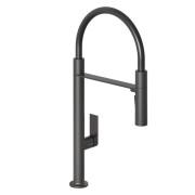 Смеситель для кухни Kludi Qord Flex однорычажный с выдвижной лейкой глубокий черный матовый 568596675