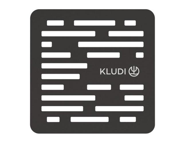 Декоративная решетка для душевого поддона Kludi Terra 124х124 мм черный матовый 210943900