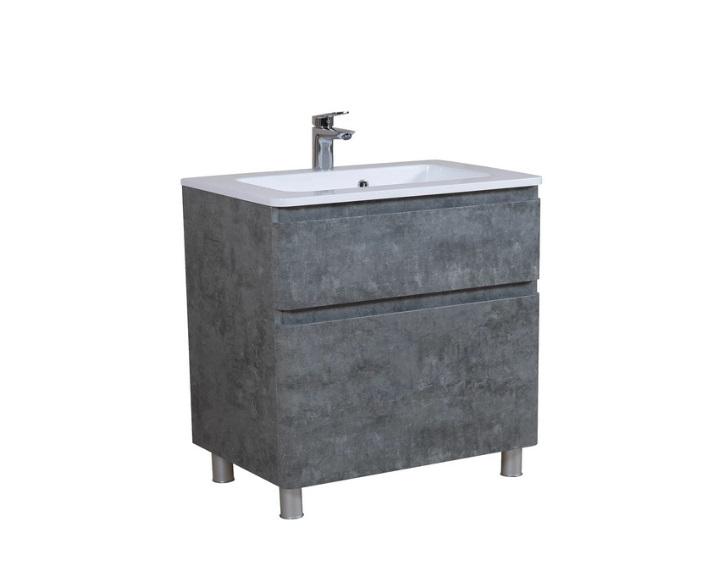 Тумба напольная Aqua Rodos Акцент 100 см с раковиной Альфа ДСП/МДФ серый мрамор АР000040155