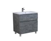 Тумба напольная Aqua Rodos Акцент 100 см с раковиной Альфа ДСП/МДФ серый мрамор АР000040155