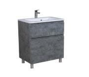 Тумба напольная Aqua Rodos Акцент 70 см с раковиной Альфа ДСП/МДФ серый мрамор АР000040158