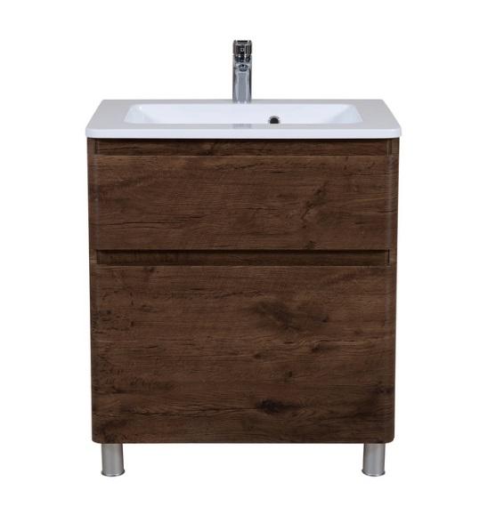 Тумба напольная Aqua Rodos Акцент 80 см с раковиной Альфа ДСП/МДФ каштан АР000040146