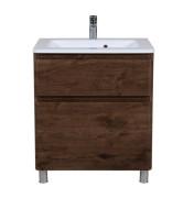 Тумба напольная Aqua Rodos Акцент 80 см с раковиной Альфа ДСП/МДФ каштан АР000040146
