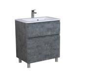 Тумба напольная Aqua Rodos Акцент 80 см с раковиной Альфа ДСП/МДФ серый мрамор АР000040156