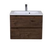 Тумба подвесная Aqua Rodos Акцент 100 см с раковиной Альфа ДСП/МДФ каштан АР000040148