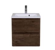 Тумба подвесная Aqua Rodos Акцент 60 см с раковиной Альфа ДСП/МДФ каштан АР000040151