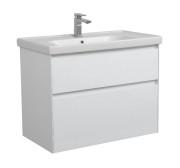 Тумба подвесная Aqua Rodos Валенсия 80 см с раковиной Frame МДФ белый глянец АР000094901