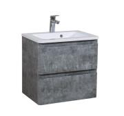 Тумба подвесная Aqua Rodos Акцент 70 см с раковиной Альфа ДСП/МДФ серый мрамор АР000040157