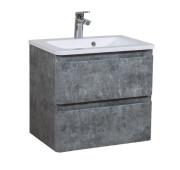 Тумба подвесная Aqua Rodos Акцент 80 см с раковиной Альфа ДСП/МДФ серый мрамор АР000040153