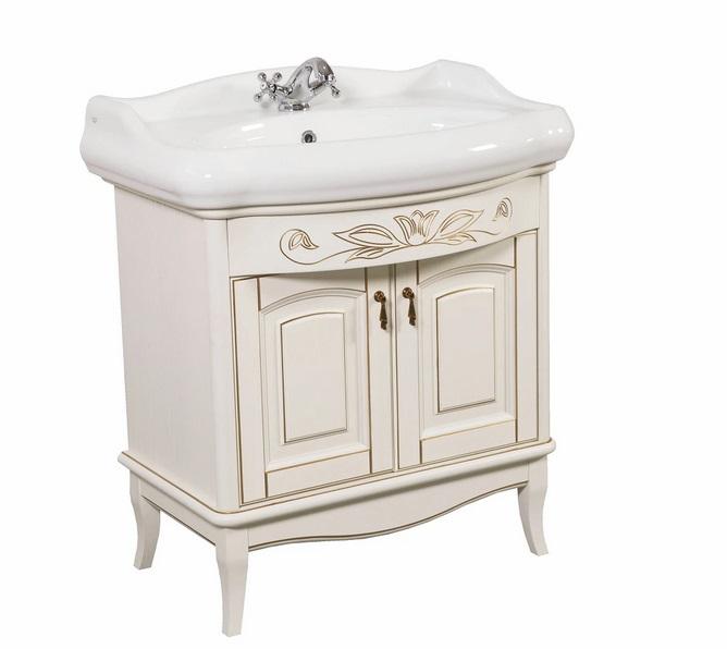 Тумба підлогова Аквародос Мікела 80 см з раковиною Роял МДФ ваніль АР000040331