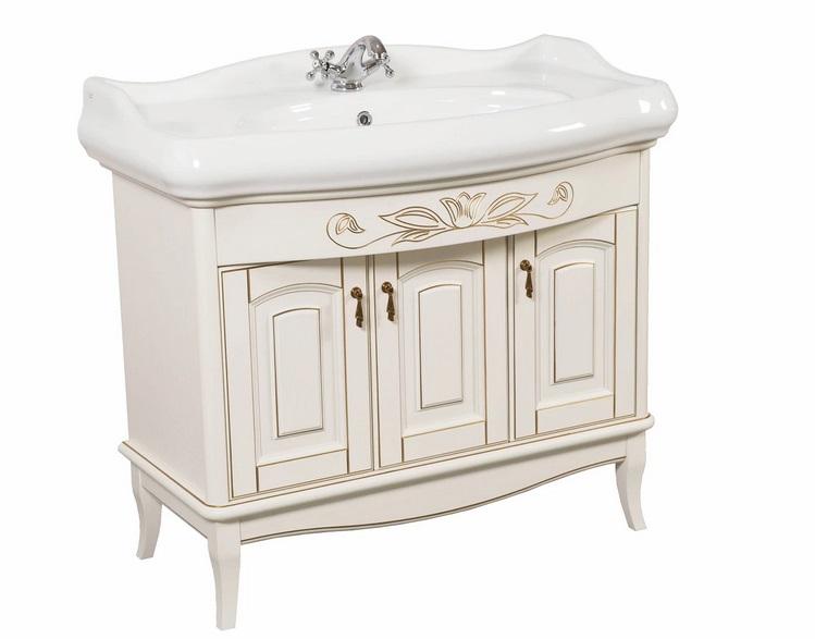 Тумба підлогова Аквародос Мікела 100 см з раковиною Роял МДФ ваніль АР000040330