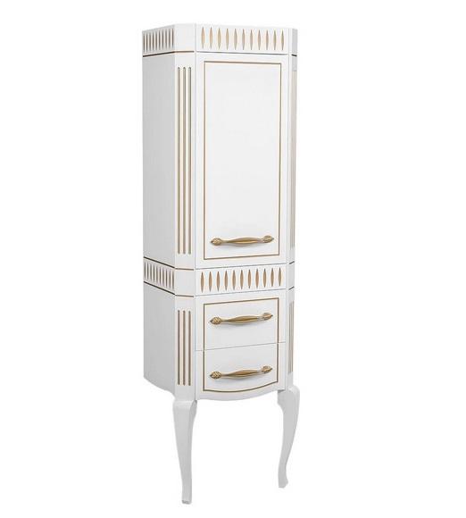 Пенал для ванної кімнати Аквародос Роял підлоговий 50х38,5х165 см правий білий патина золото АР000000802