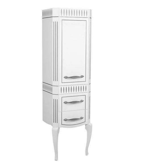 Пенал для ванної кімнати Аквародос Роял підлоговий 50х38,5х165 см правий білий патина срібло АР000000803