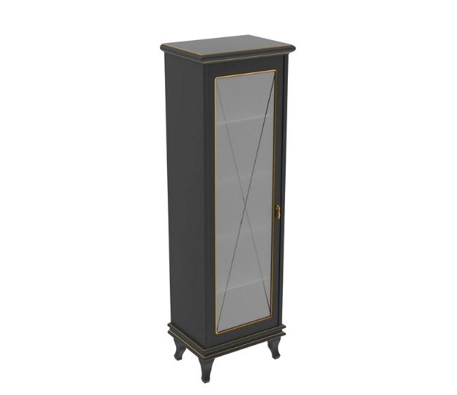 Пенал для ванной Аквародос Беатриче напольный 50,5х36,5х162 см ДСП/МДФ черный патина золото АР000000929