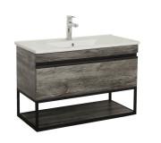 Тумба підвісна Аквародос Loft-Iron 100 см із раковиною Arte ДСП/МДФ дуб морас АР000051853