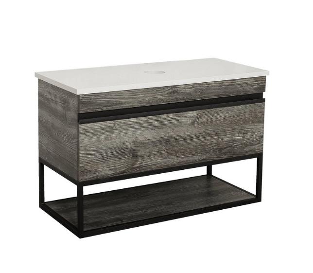 Тумба під раковину Аквародос Loft-Iron зі стільницею 100 см ДСП/МДФ дуб морас АР000051878