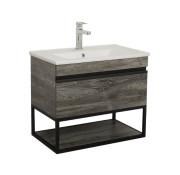 Тумба підвісна Аквародос Loft-Iron 75 см із раковиною Arte ДСП/МДФ дуб морас АР000051851