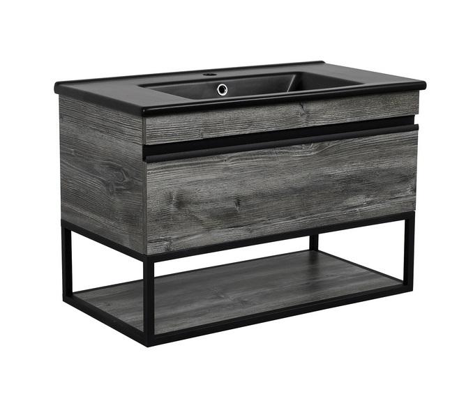 Тумба підвісна Аквародос Loft-Iron 85 см із раковиною Arte ДСП/МДФ дуб морас АР000082558