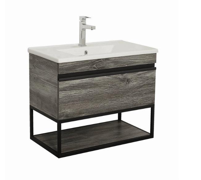 Тумба підвісна Аквародос Loft-Iron 85 см із раковиною Arte ДСП/МДФ дуб морас АР000051852