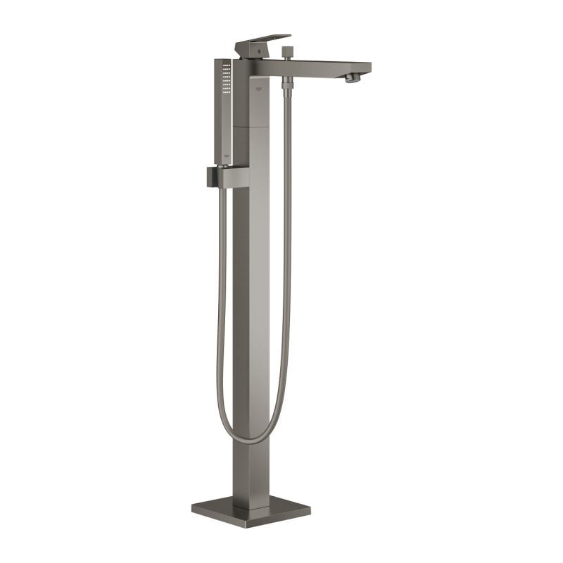 Змішувач для ванної кімнати Grohe Eurocube підлоговий з душовим гарнітуром графіт темний матовий 23672AL1