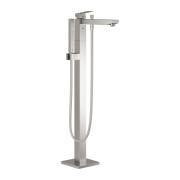 Смеситель для ванной Grohe Eurocube напольный с душевым гарнитуром суперсталь 23672DC1