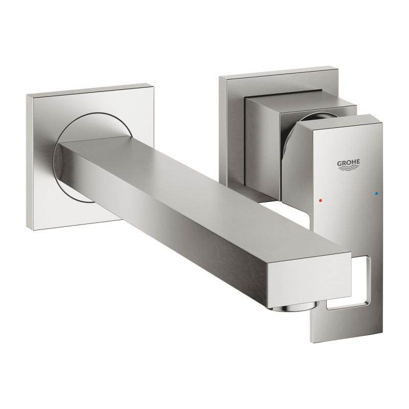 Смеситель для раковины Grohe Eurocube однорычажный настенный суперсталь 23447DC0