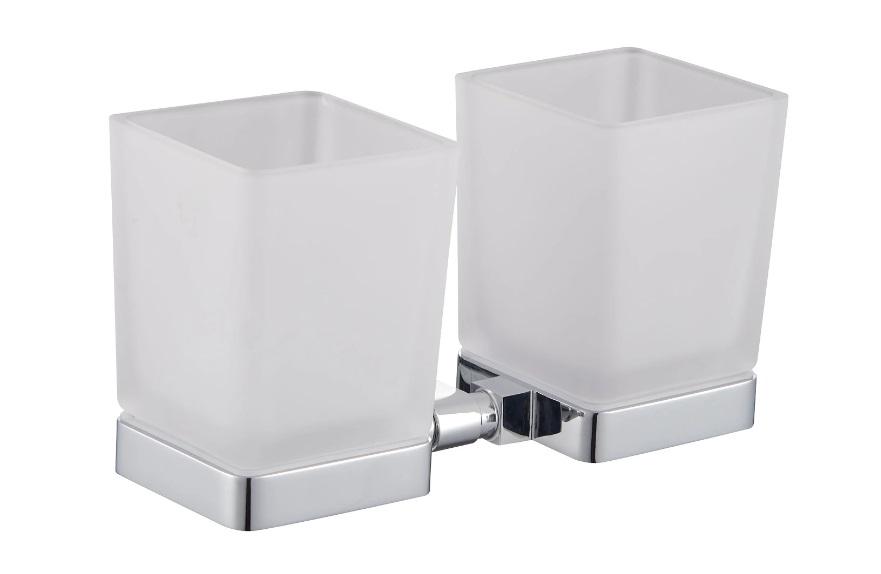 Склянка для зубних щіток Аквародос Capri подвійний з тримачем хром АР000040515