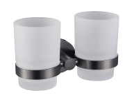 Стакан для зубных щеток Аквародос Gloria двойной с держателем gun metal АР000105352