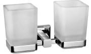 Стакан для зубных щеток Аквародос Leonardo двойной с держателем хром АР000040547