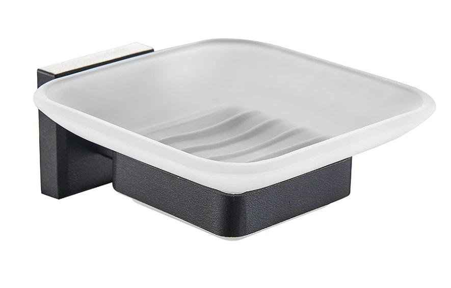 Мыльница для ванной Аквародос Leonardo с держателем черный матовый АР000040572