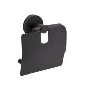 Тримач для туалетного паперу Аквародос Gloria із кришкою чорний матовий АР000040525