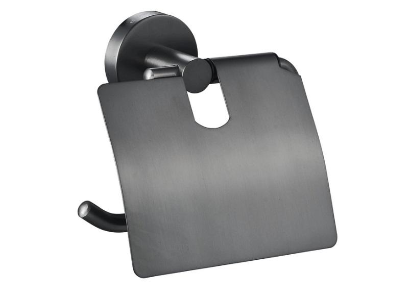 Тримач для туалетного паперу Аквародос Gloria з кришкою gun metal АР000105349