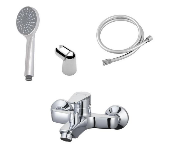 Смеситель для ванной Аквародос Optima с душевым гарнитуром хром АР000040439