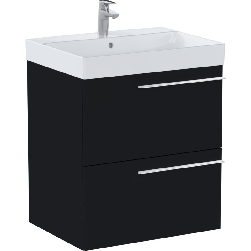 Тумба с раковиной Roca Ella 60x46 см ДСП черный матовый A851910532
