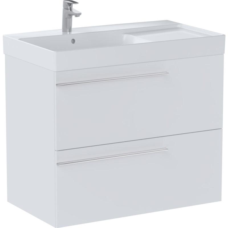 Тумба с раковиной Roca Ella 80x46 см чаша слева ДСП белый матовый A851912529
