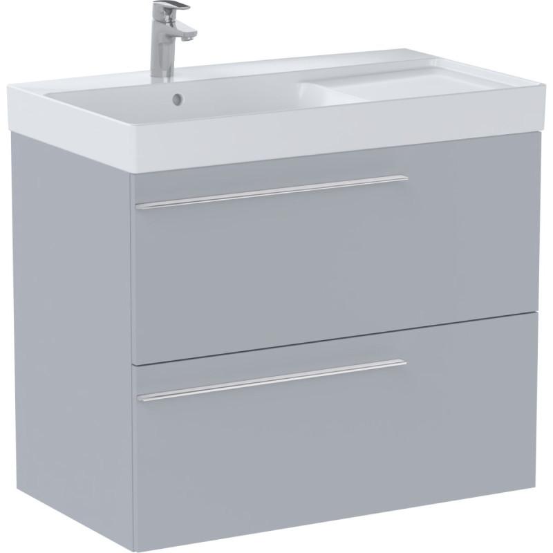 Тумба с раковиной Roca Ella 80x46 см чаша слева ДСП жемчужный матовый A851912530