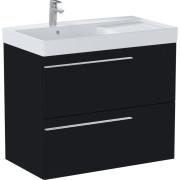 Тумба с раковиной Roca Ella 80x46 см чаша слева ДСП черный матовый A851912532