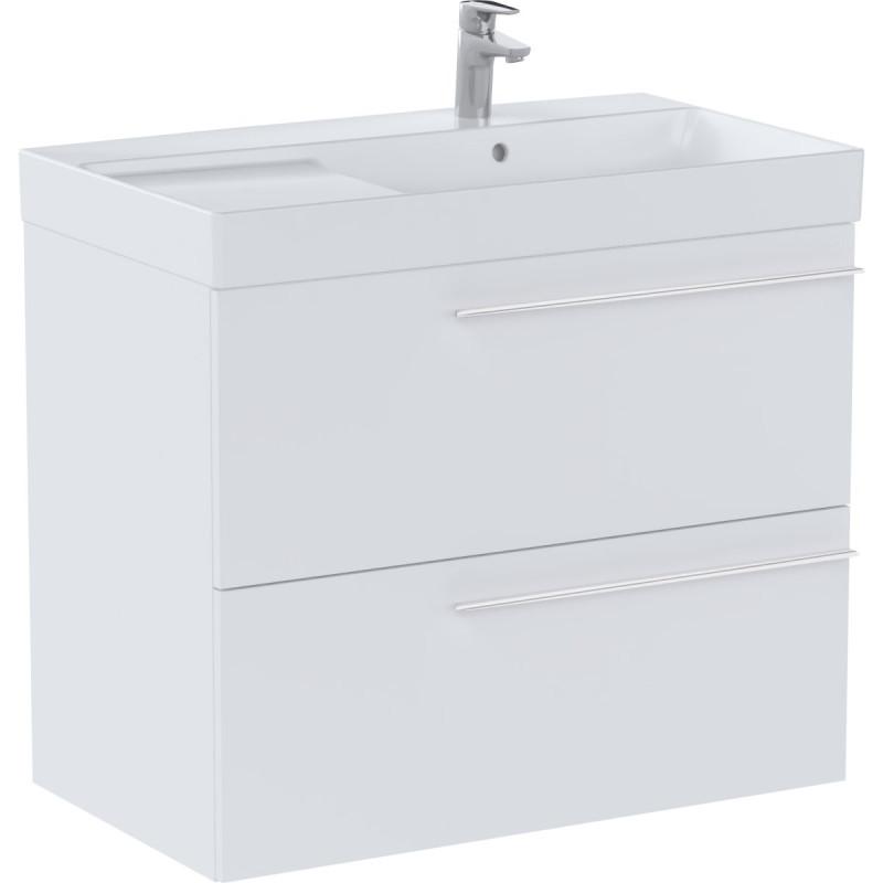 Тумба с раковиной Roca Ella 80x46 см чаша справа ДСП белый матовый A851913529