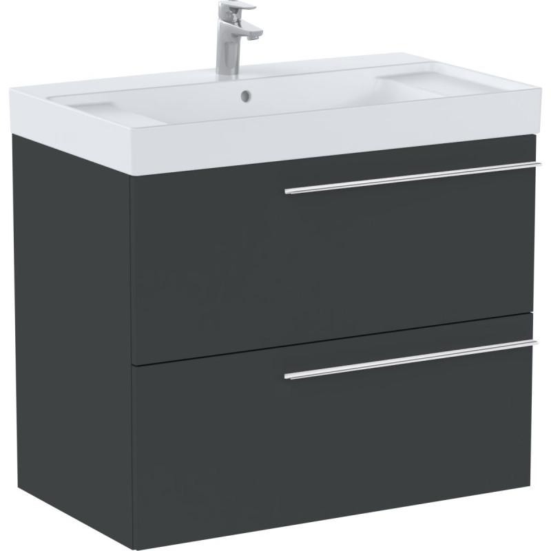 Тумба с раковиной Roca Ella 80x46 см ДСП оникс матовый A851911531