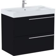 Тумба с раковиной Roca Ella 80x46 см ДСП черный матовый A851911532