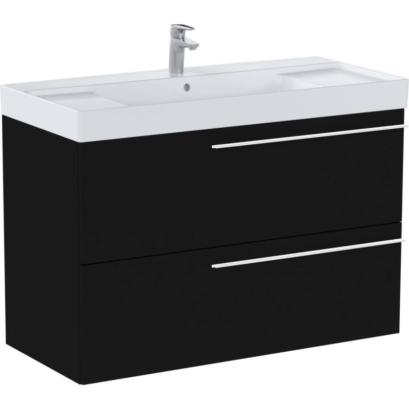 Тумба с раковиной Roca Ella 100x46 см ДСП черный матовый A851914532