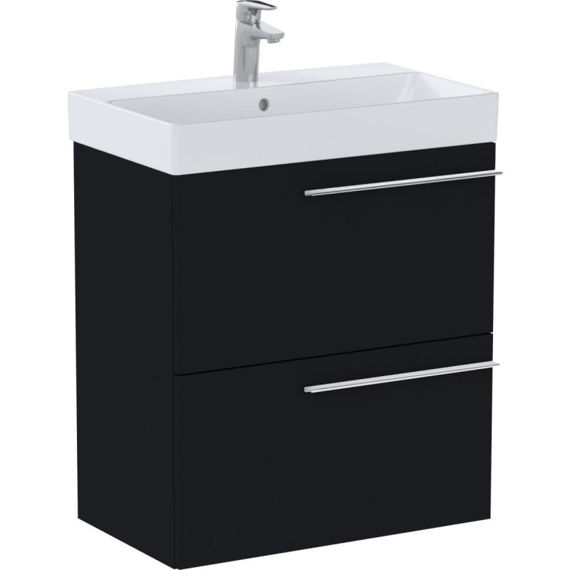 Тумба с раковиной Roca Ella 60x36 см ДСП черный матовый A851916532