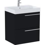 Тумба с раковиной Roca Ella 60x46 см ДСП черный матовый A851910532