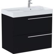 Тумба с раковиной Roca Ella 80x46 см чаша справа ДСП черный матовый A851913532