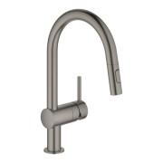 Смеситель для кухни Grohe Minta однорычажный с выдвижным изливом графит темный матовый 32321AL2