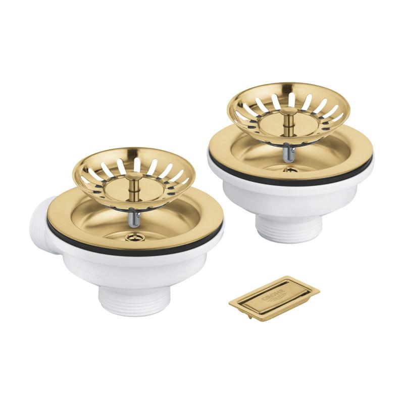 Сливной клапан Grohe для кухонной мойки с 1 и 1,5 чашами без эксцентрика холодный рассвет матовый 40997GN0