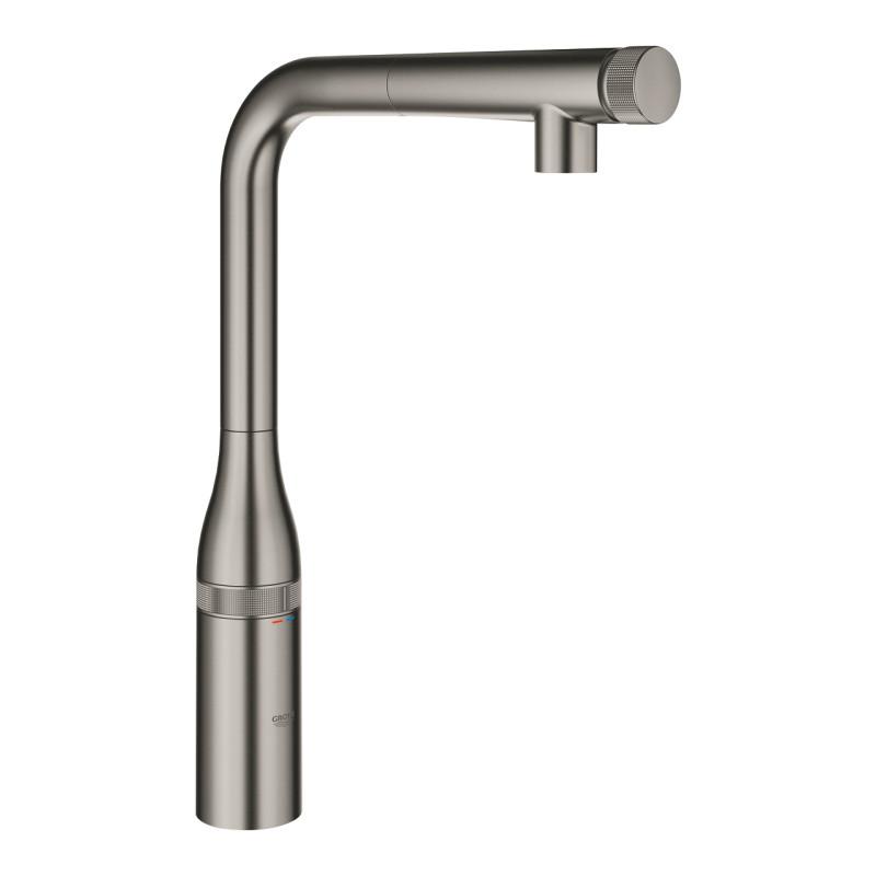 Змішувач для кухні Grohe Essence SmartControl із висувною лійкою графіт темний матовий 31615AL0